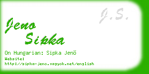 jeno sipka business card