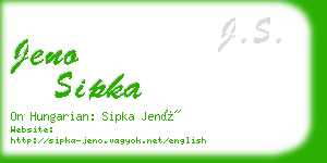 jeno sipka business card